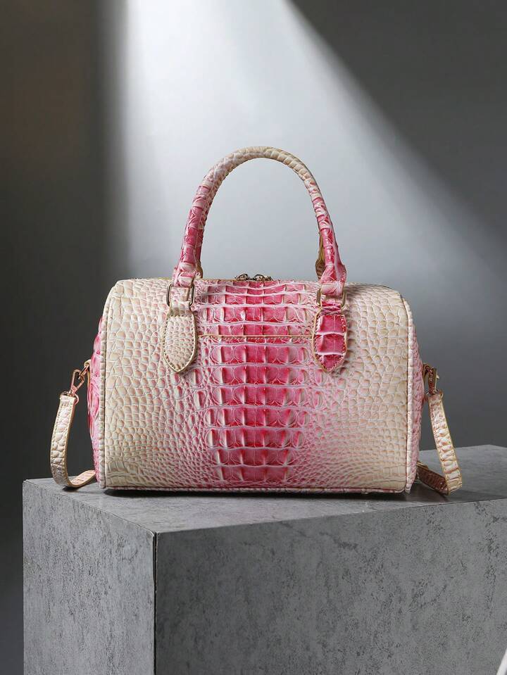 Pink Crème Crocodile Bag