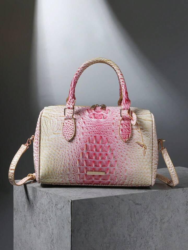 Pink Crème Crocodile Bag