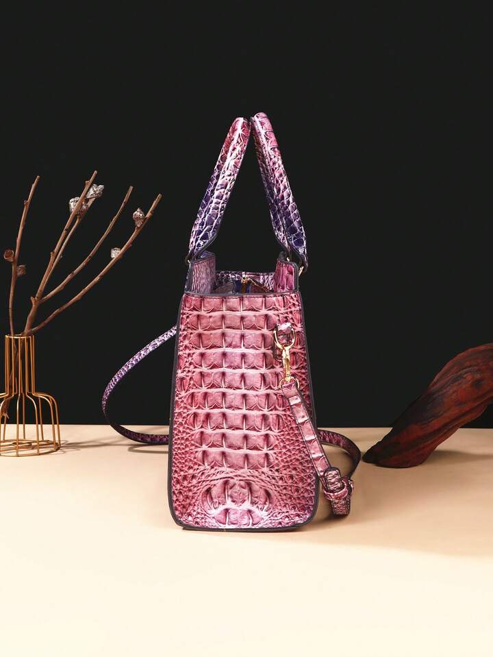 Lavender Crocodile Bag Set
