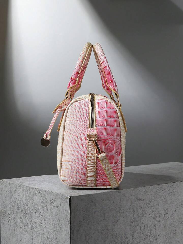 Pink Crème Crocodile Bag