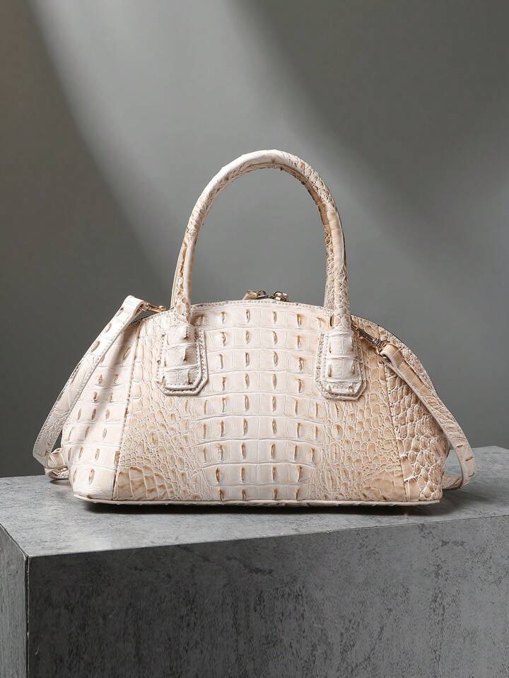Crème Crocodile Bag