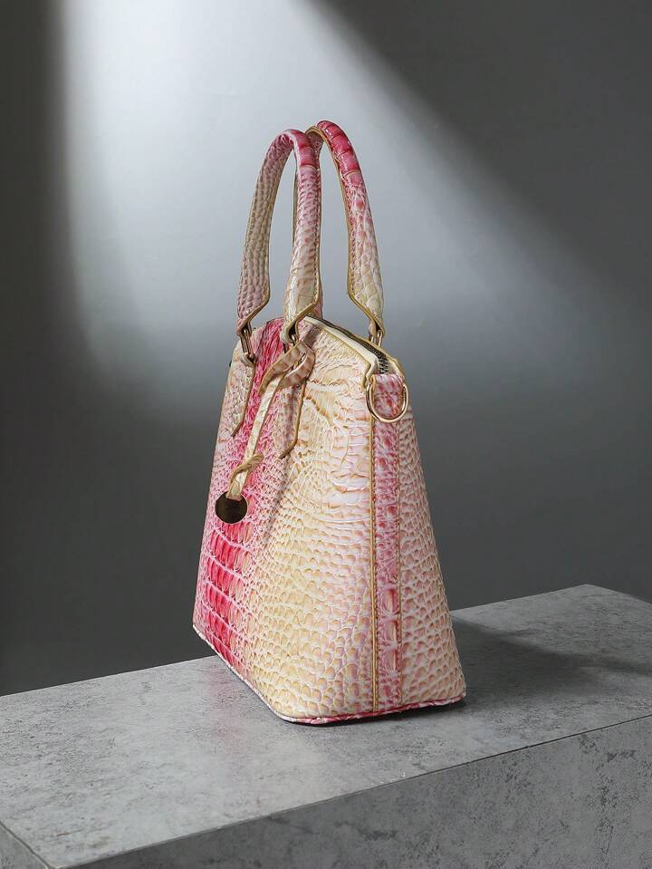 Pink Crème Crocodile Bag