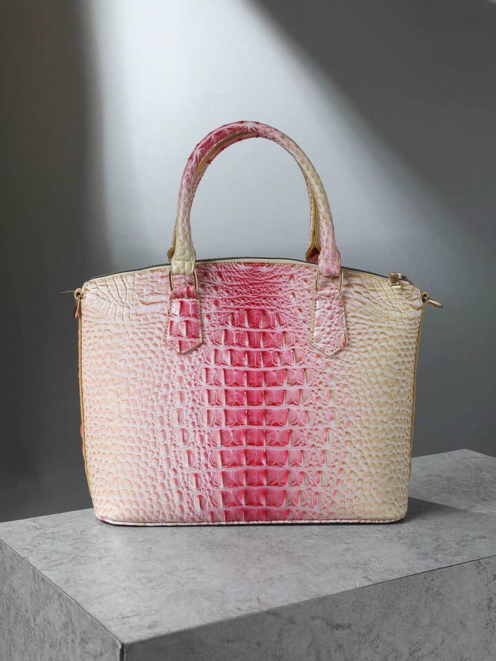 Pink Crème Crocodile Bag